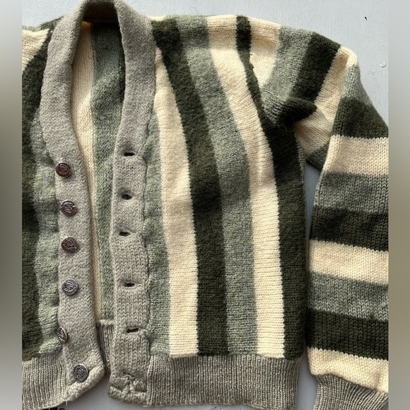 Women's Cardigan Multicolor Striped Button NO SIZE Cottagecore Preppy City Farm - Picture 2 of 11